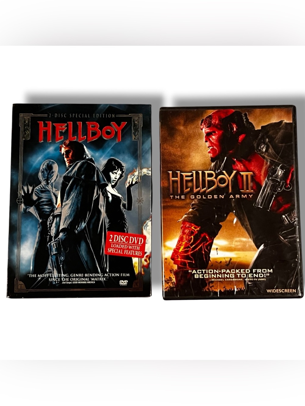 Hellboy DVD Bundle 2004 & 2008 Widescreen Guillermo del Toro Ron Perlman Lot A-8